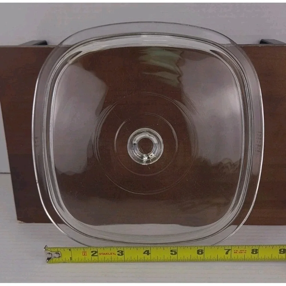 Pyrex‎ P-9 C-1 Clear Square Casserole Replacement Lid With Knob Fits 8